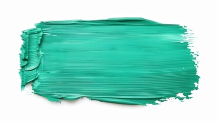 Soft Mint Green Brushstroke, a delicate blend of soothing mint hues on a crisp white backdrop, evoking tranquility and freshness in a serene artistic expression