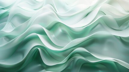 Obraz premium Abstract mint colored waves illuminated by bright sunlight Close-up photo with clean background