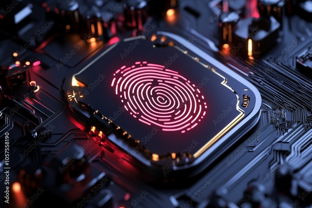 Aufkleber Simple outline of a fingerprint, symbolizing investigation and the identity of a suspect in a clean design, symbolizing mystery and focus