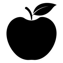 An apple fruit Black silhouette vector art Illustration, Apple vector icon, and symbols for your web design.