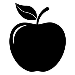 An apple fruit Black silhouette vector art Illustration, Apple vector icon, and symbols for your web design.