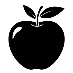 An apple fruit Black silhouette vector art Illustration, Apple vector icon, and symbols for your web design.