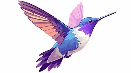Obraz premium A Vibrant Purple and Blue Hummingbird in Flight
