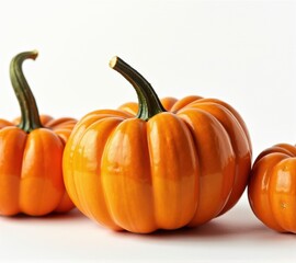 pumpkins different vegetables on white background