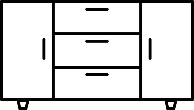 recommend clip art: Kitchen Cabinet Vector Icon, Simple Cupboard Icon - Modern Outline of Kitchen Storage Unit, Minimalist Kitchen Furniture Illustration