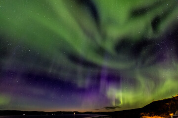 Sky is full of northern lights aurora borealis, Western Iceland