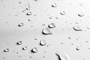 Close-up of water droplets on a textured white surface