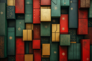 3D Abstract Christmas Background with Bold Shapes box