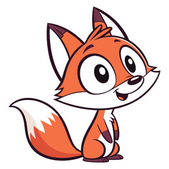 Cartoon fox mascot logo design on white background  