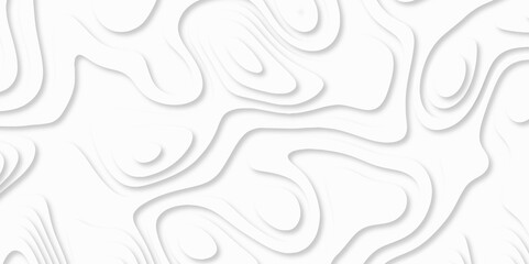 Fototapeta premium Abstract White paper cut background with lines. white line drawing geometric paper art design. 3d papercut decoration textured with wavy layers. 3d realistic design used for banner, posters. line maps