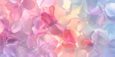 Abstract floral patterns in soft pastel colors, delicate and harmonious, perfect for a calming background