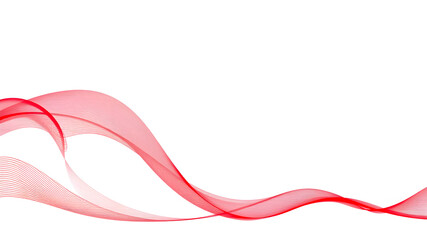 Abstract red waves on white background. Generative AI