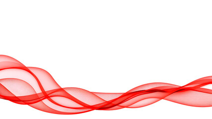 Abstract red waves on white background. Generative AI
