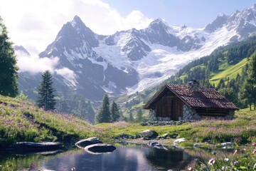 Fototapeta premium Braunwald Switzerland