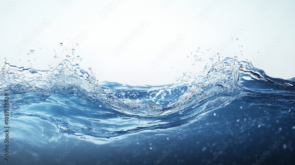 Poster A large wave in the ocean with a lot of water splashing around