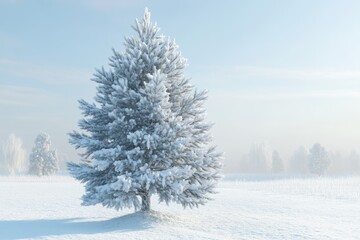 Fototapeta premium Fir tree covered with snow Fir tree covered with snow