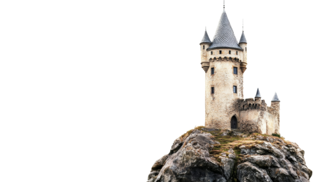 Old tower castle isolated png