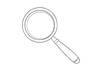 Stunning Continuous Line Art Illustration of a Magnifying Glass for Exploration and Discovery