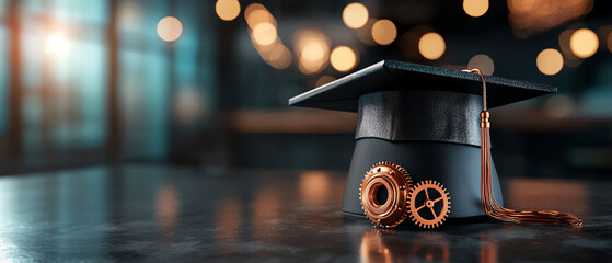 Steampunk-inspired graduation cap a unique blend of tradition and innovation in academic celebrations