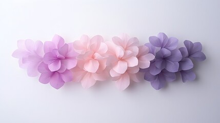 Fototapeta premium Elegant Delphinium Origami Floral Composition - Stunning Layered Petal Folds on a Minimalist Background for Contemporary Home Decor and Design Projects