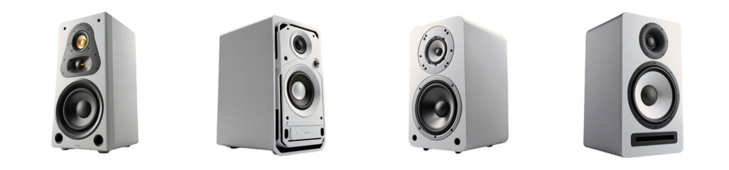 Obraz premium Klang und Design im Einklang: Vier Lautsprecher für den modernen Musikgenuss