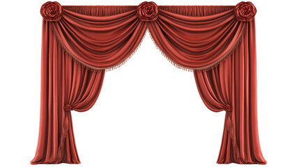 Red curtain isolated png