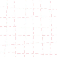 Vector hand drawn cute checkered pattern. Doodle Plaid geometrical simple texture. Crossing lines. Abstract cute delicate pattern ideal for fabric, textile, wallpaper