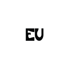 Obraz premium EU monogram logo design letter text name symbol monochrome logotype alphabet character simple logo