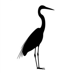 Obraz premium Great Blue Heron Silhouette, Illustration Isolated On White Background