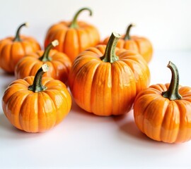 Obraz premium pumpkins different vegetables on white background
