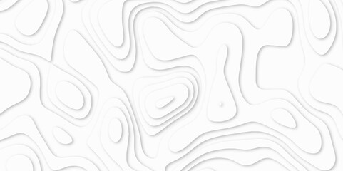 Abstract White paper cut background with lines. white line drawing geometric paper art design. 3d papercut decoration textured with wavy layers. 3d realistic design used for banner, posters. line maps
