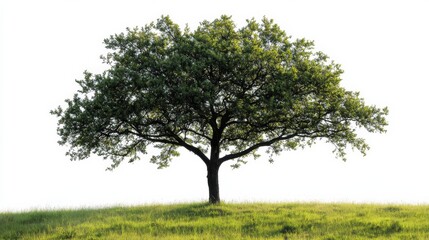 Fototapeta premium Solitary Tree on Grassy Hill