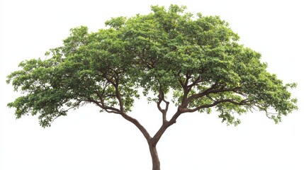 Lush Green Tree Isolated on White