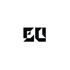 Obraz premium EU monogram logo design letter text name symbol monochrome logotype alphabet character simple logo