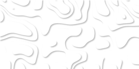 Abstract White paper cut background with lines. white line drawing geometric paper art design. 3d papercut decoration textured with wavy layers. 3d realistic design used for banner, posters. line maps