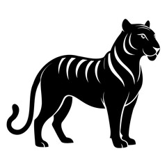 Tiger Black Silhouette Vector illustration Tiger Vector Silhouette on transparent background