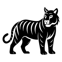 Tiger Black Silhouette Vector illustration Tiger Vector Silhouette on transparent background