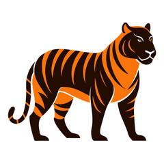 Tiger Black Silhouette Vector illustration Tiger Vector Silhouette on transparent background