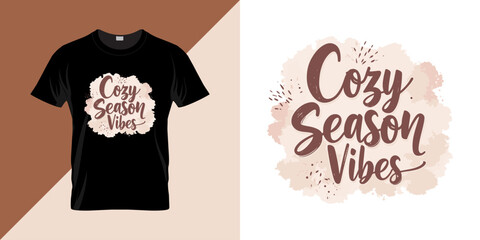 Cozy Season vibes lettering typography. Hand lettering  Vector typography for posters, T shirt, banners, greeting cards, home decor, mugs, clothes