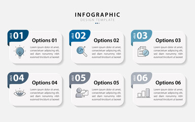 Timeline infographic template. 6 Step timeline journey, calendar Flat simple infographics design template. presentation graph. Business concept with 6 options, vector illustration.