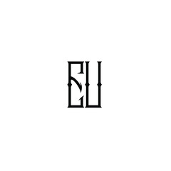 EU monogram logo design letter text name symbol monochrome logotype alphabet character simple logo