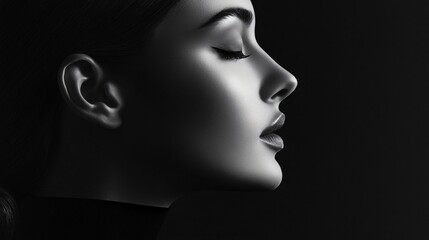 Elegant profile in black and white a study of beauty and form
