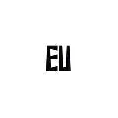 Obraz premium EU monogram logo design letter text name symbol monochrome logotype alphabet character simple logo
