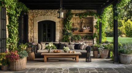 Comfortable outdoor living room with black details 3