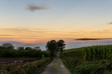sunrise over the valley