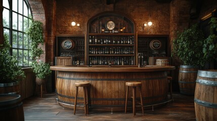 Cozy Rustic Pub Interior