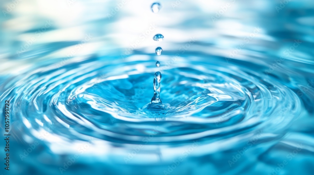 Poster Sparkling blue water with dynamic ripples in a swimming pool, creating a lively and energetic visual effect.