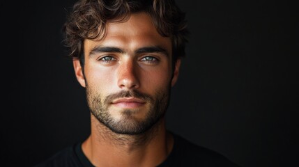 Obraz premium Portrait of a Man with Intense Gaze