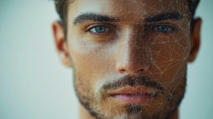 Portrait with Digital Face Overlay