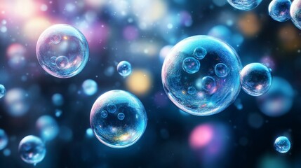 Colorful Bubbles Floating in a Dreamy Background